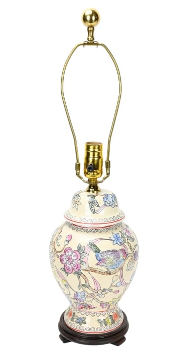 Chinese Porcelain Famille Rose Table Lamp (1 of 9)