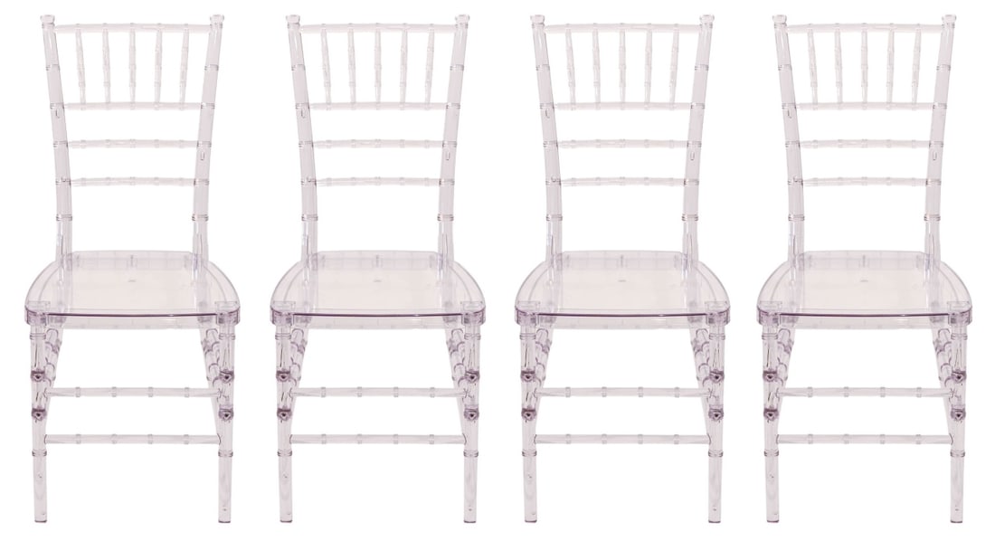 4 Mid Century Chiavari Clear Acrylic Chairs (1 of 17)