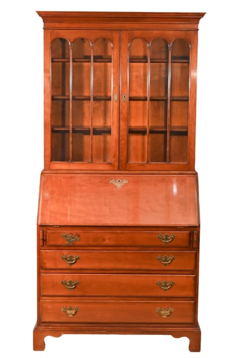 Georgian Style Drop Front Secretary Desk Bookcase (1 of 17)