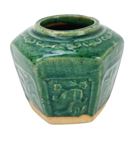 After Qing Dynasty Hexagonal Glazed Ginger Jar
