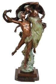 Signed Fernando de Luca Patinated Bronze Sculpture