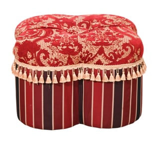 Vintage Custom Tufted Upholstered Ottoman