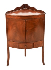Antique Flame Mahogany Corner Cabinet