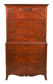 Antique Carved Mahogany Chest on Chest