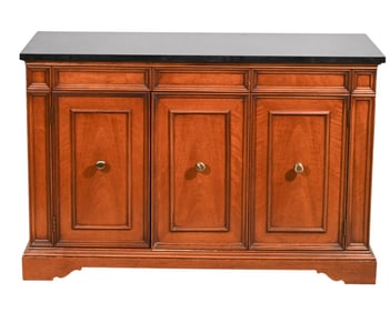 French Carved  Granite Top Console Table