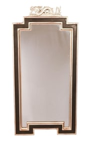 Sarreid Silver Leaf Pier Mirror Cast Dragon Finial