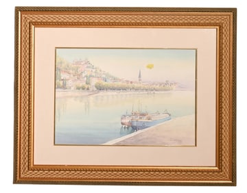Y. Cretinoy Signed Watercolor Painting of Croatia
