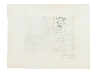 After Pablo Picasso Signed Engraving Le Repos