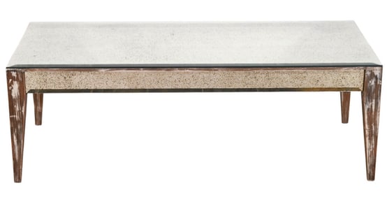 Custom Made Mercury Glass Top Coffee Table