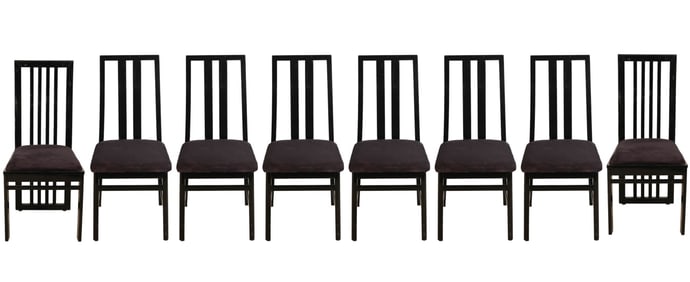 Mid Century Italian Designer Slat Back Chairs