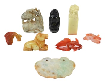 Collection of Carved Agate Figurines