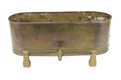 Antique Brass Footed Trough Form Planter