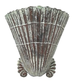 Art Deco Style Copper Shell Form Wall Planter