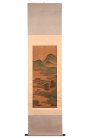 After Dong Bangda Chinese Scroll Green Landscape