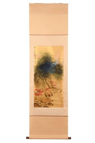 After Zhang Daqian Painted Scroll Landscape