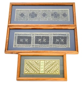 3 Vintage Hmong Vietnam Embroidered Textiles