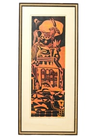 John Murray Barton Signed Woodblock Dated 1957