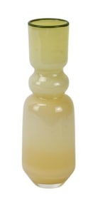 Studio Paran Signed Blown Art Glass Yellow Vase