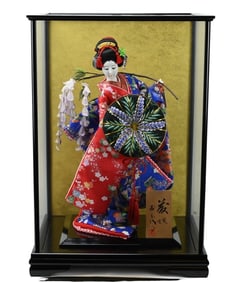 Japanese Silk Geisha Doll in Display Box