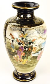 Japanese Hand Painted Satsuma Floor Vase