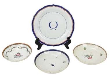 4 Antique Chinese Export Porcelain Tea Bowls