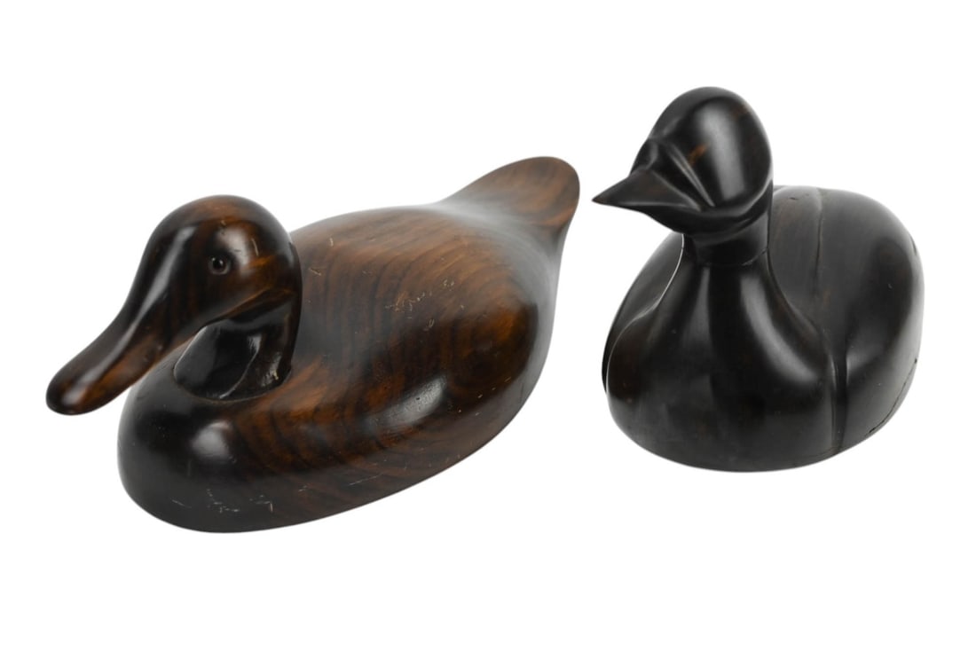 2 Hand Carved Tropical Wood Duck Decoys (1 of 18)