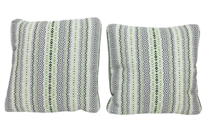 Pair Custom Upholstered Down Throw Pillows