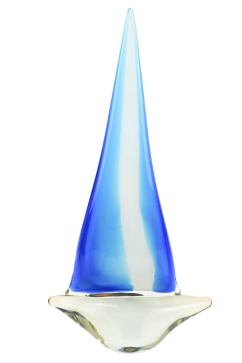Art Glass Murano Glass Sail Boat: Art Glass Murano Glass Sail Boat. Measures 18 inches x 9 inches.