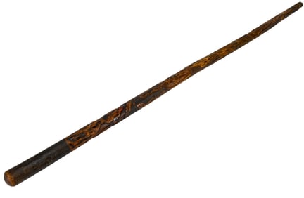 Antique Ornately Hand Carved Cane / Walking Stick.