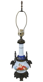 Antique Sevres French Porcelain & Bronze Lamp