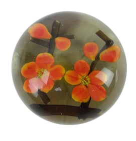 Antique Chinese Art Glass Paper Weight Branch