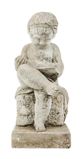 Cast Stone Putti Reading Book Garden Statue (1 of 10)