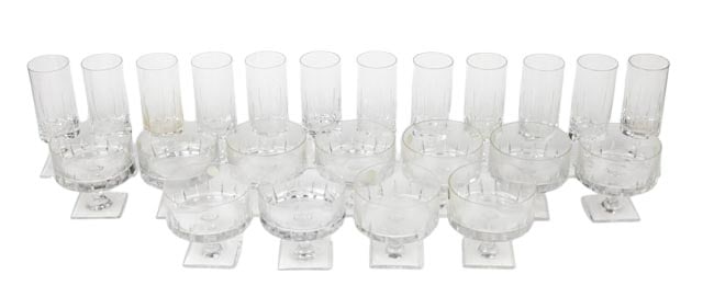 Rosenthal Crystal Wedge Cut Champagne & Dessert