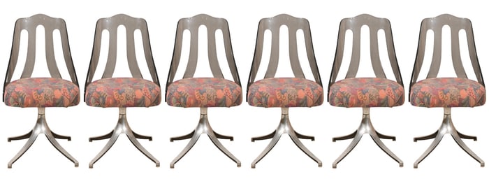 6 Howell Modern Space Age Lucite & Chrome Chairs