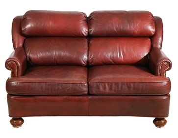 Late 20th Century Leather Craft Love Seat