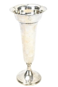 Antique Art Deco Sterling Silver Petal Form Vase