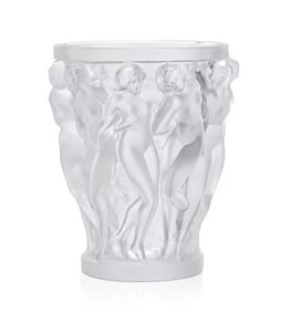 Lalique Crystal Bacchantes 9.5 Inch Vase