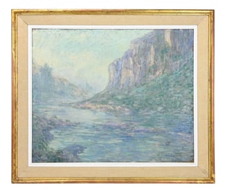 French Signed Oil Painting Impressionis Landscape