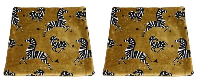 Pair Studio 773 Thick Velour Throw Pillows Zebras