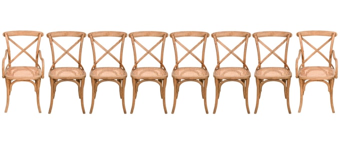 8 Bentwood Cross Back Cane Seat Seat Chairs