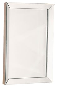 Modern Silver Tone Beveled Multi-Panel Wall Mirror
