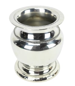 Reed & Barton Silver Tone Banded Bead Vase