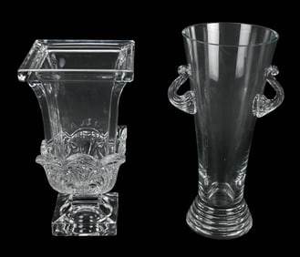 2 Neo Classical Style Art Glass Vases