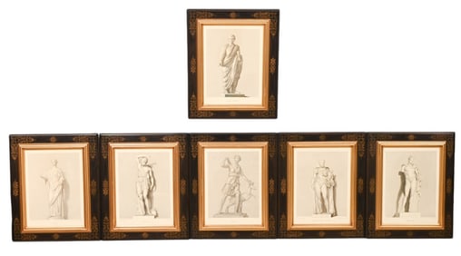 6 Antique Neoclassical Greco-Roman Engravings