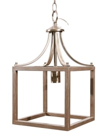 Hampton Style Box Lantern Polished Chrome Pendant
