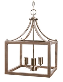 Hampton Style Box Lantern Polished Chrome Pendant