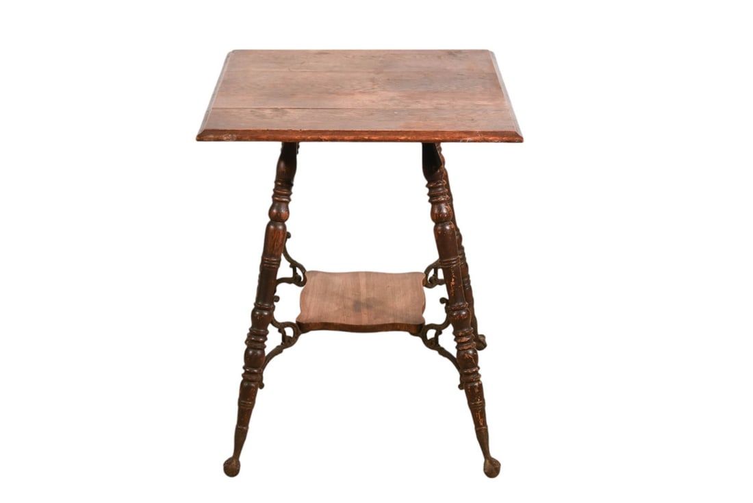 Antique Victorian Carved Claw Foot Side Table (1 of 14)