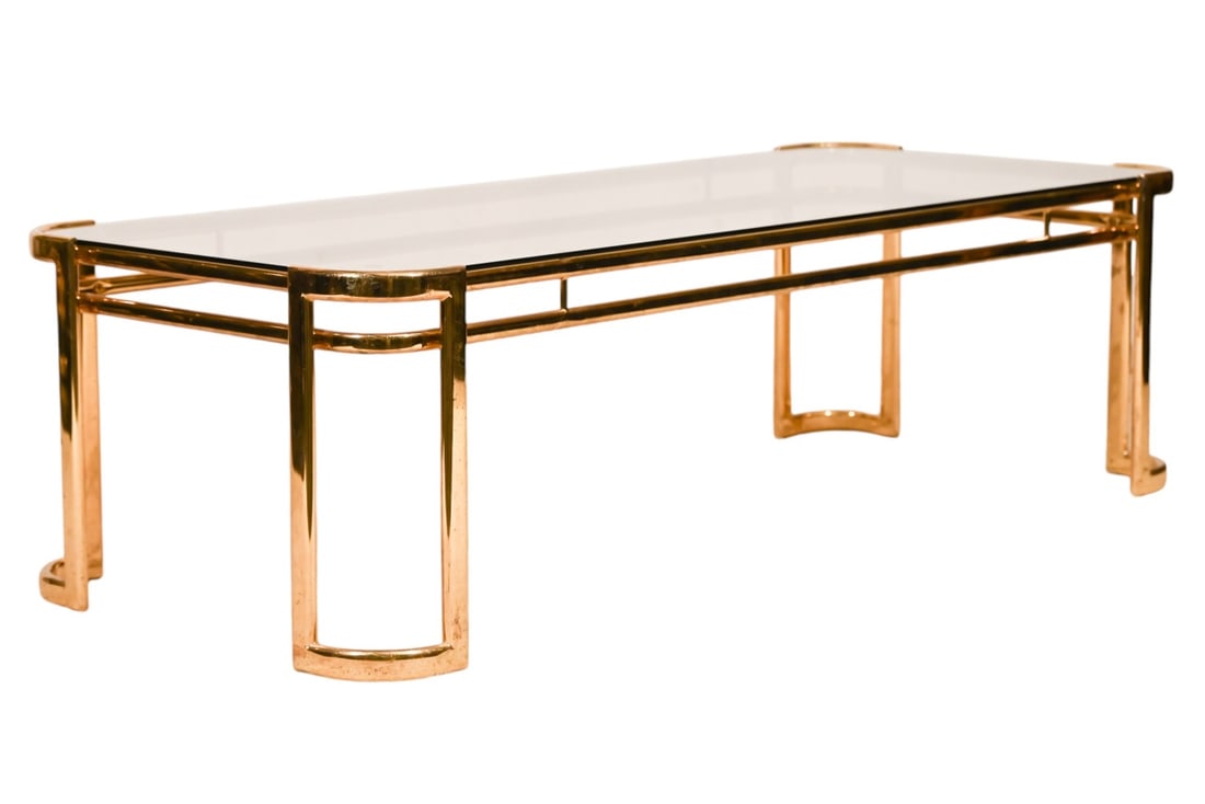 Mid Century Brass and Smoked Glass Coffee Table (1 of 6)