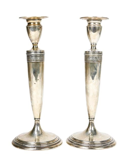 Pair Gorham Sterling Silver Candlesticks (1 of 9)