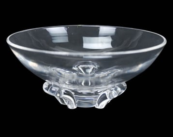 Steuben Crystal 3 Footed Bowl, Signed